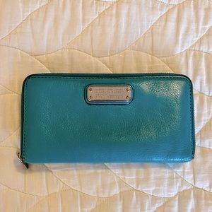 Marc Jacobs leather teal wallet